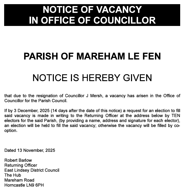 Notice 10 electors to call for a ballot