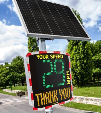 Solar-powered Speed Indicator Device